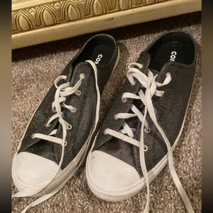 glitter silver Converse slip on sequin silver converse sneakers fashion sneakers